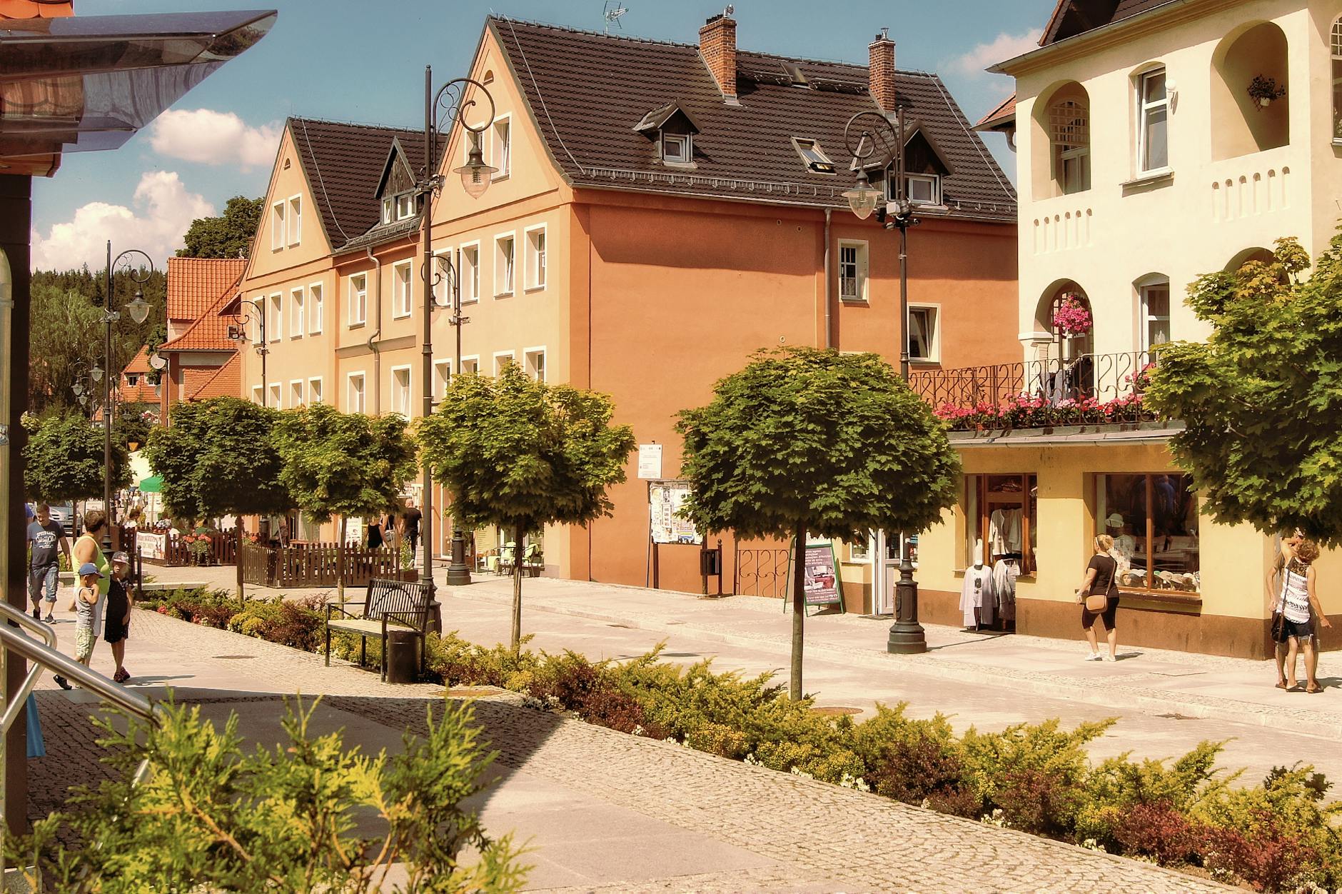 Panorama miasta Kędzierzyn-Koźle z widokiem na rzekę Odrę i przemysłowe obiekty.